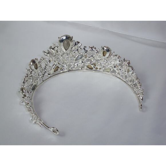 Rhinestone tiara crown Princess Tiara ,Floral Rhinestone Crown Bridal Headpiece - Picture 2 of 8